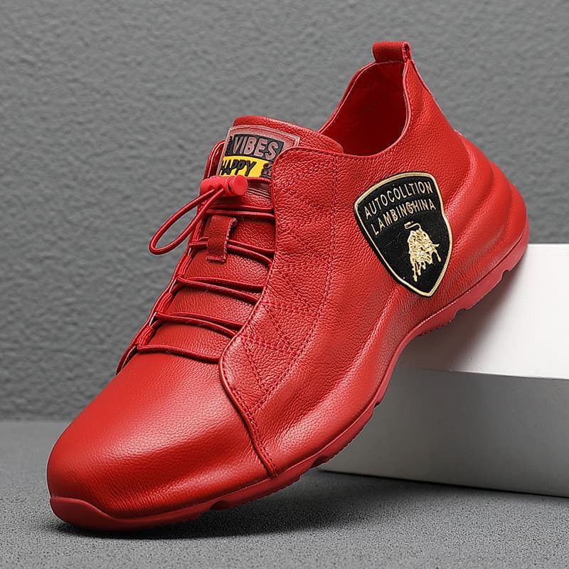 Slip-on Men's Shoes Wenzhou Genuine Leather Summer Thin Breathable Anti-odor Anti-slip Casual Sneakers Platform Dad Shoes