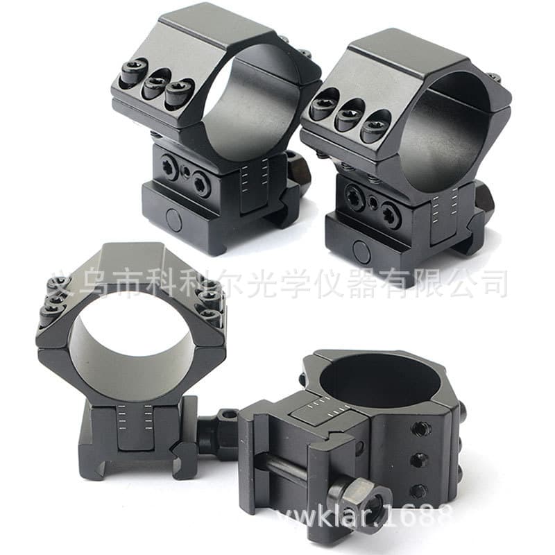 Full Metal Tactical Scope Mount Multi-Function Three-Screw Elevation Adjustment Angle Adjustment Clamp Wide/Narrow Mount