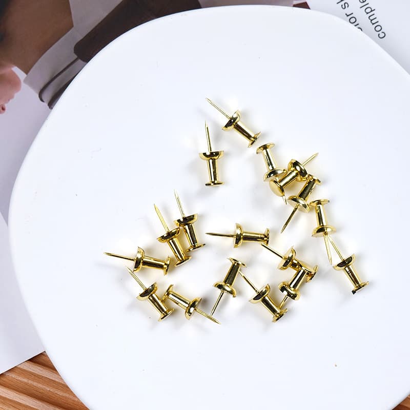 Factory Direct Boxed Electroplated Gold Push Pins Amazon Photo Wall Push Pins Colored Nails Thumbtacks