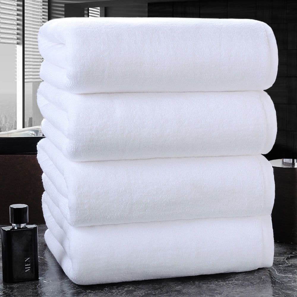 Wholesale Five-Star Hotel Bath Towels, Pure Cotton White Towels, Absorbent and Non-Shedding for Men and Women, Thick for Beauty Salons and Bathing