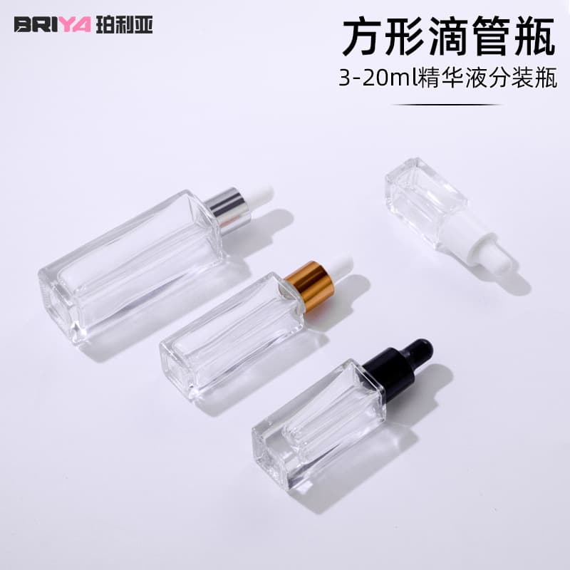 3ml essential oil bottle 5ml 10ml transparent glass thick-bottom sample refill bottle, 20ml essence liquid dropper bottle ready stock