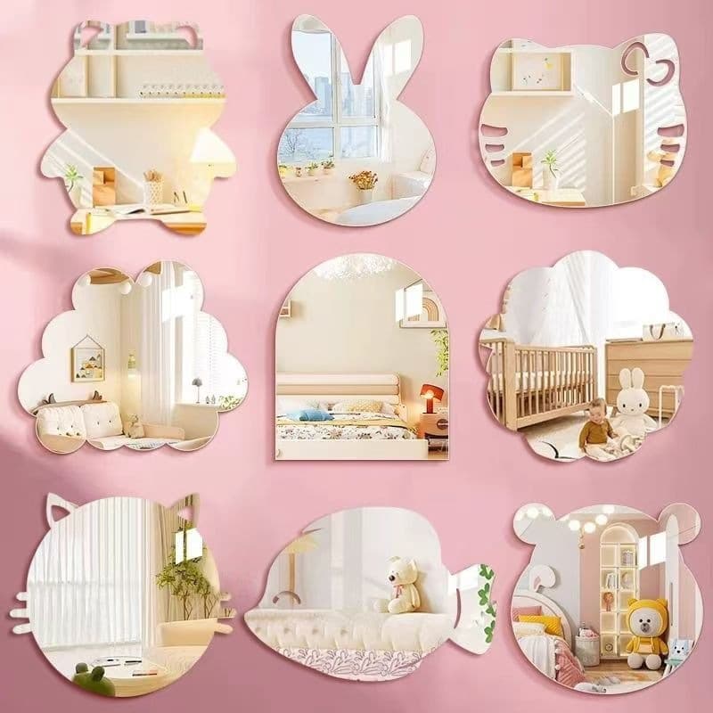 Acrylic creative mirror wall stickers without punching home full-length mirror bathroom dormitory dressing mirror self-adhesive soft mirror