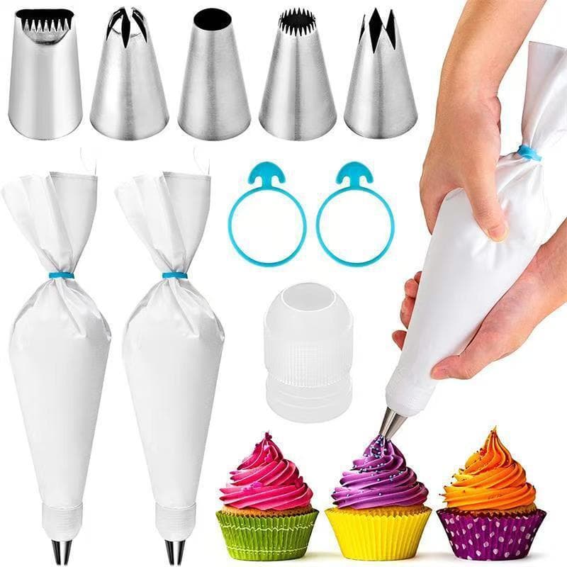 Amazon 11-Piece Icing Tip Set Cake Decorating Tips Cloth Piping Bag 304 Stainless Steel