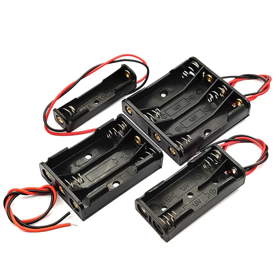 No. 7 battery box 1/2/3/4/AAA battery holder with wires, battery compartment with red and black wires, 4.5V3V power supply in series