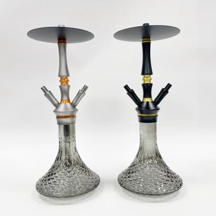 Arabian hookah Shisha medium single tube stainless steel bar KTV household tobacco smoke pot carbon full set of hooks