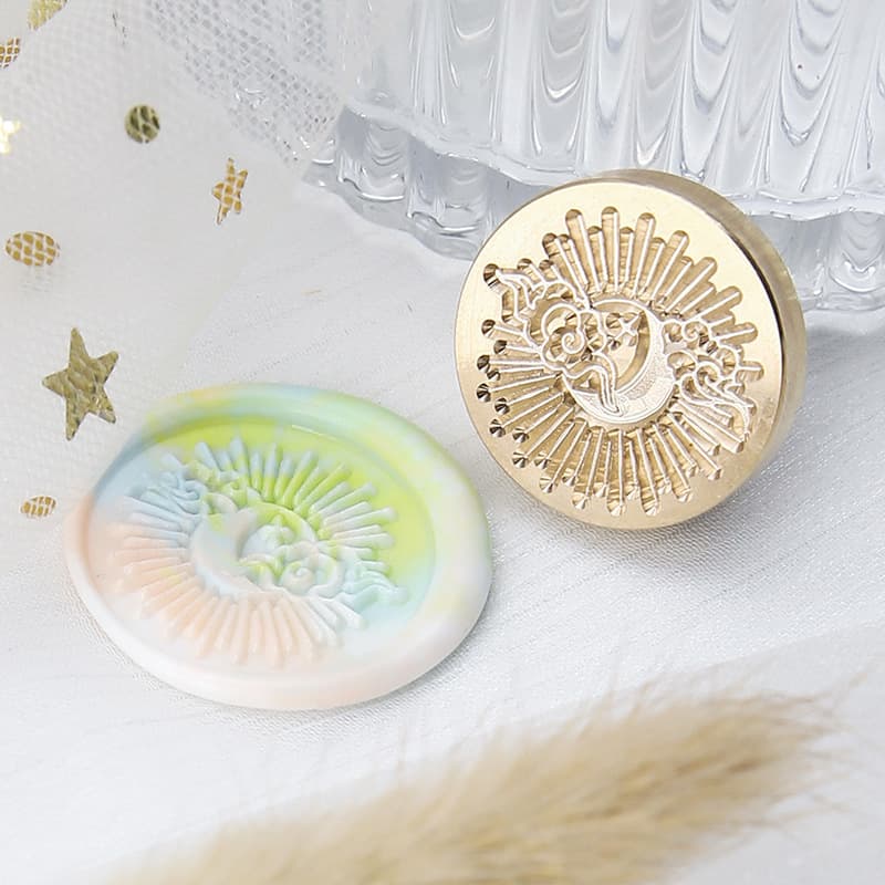 Starry Moon Series Wax Seal Stamp Suidisi Solid Engraved Brass Planet Stamp Head Wholesale