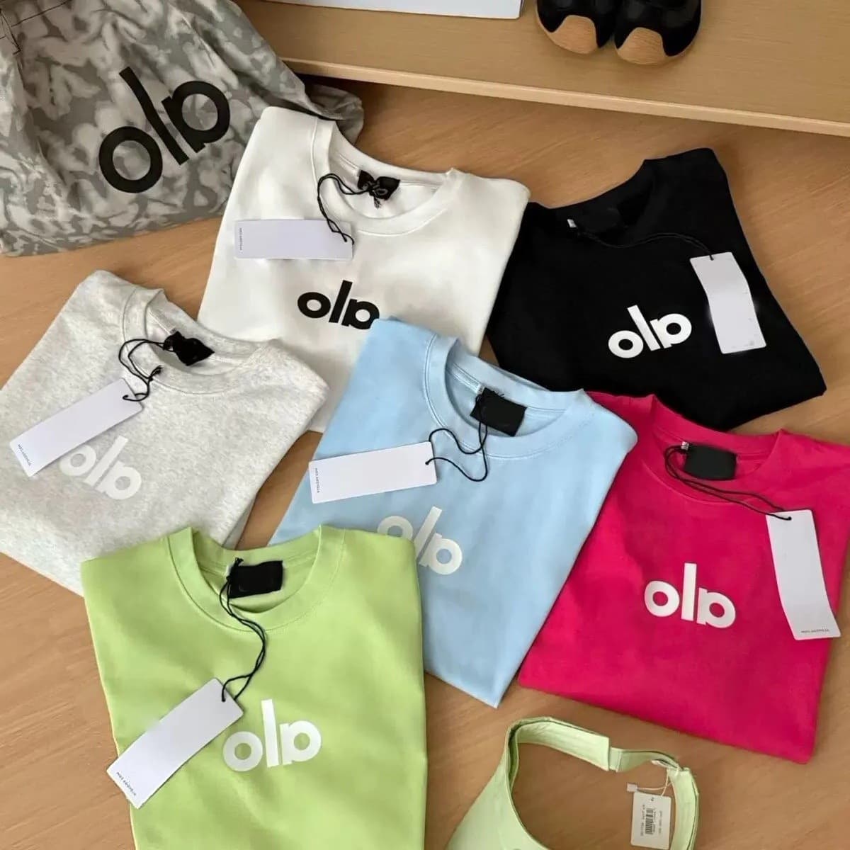 2026 New Spring Alo American-Style Cross-Border Trendy Brand Top Pure Cotton Short-Sleeve Women's Round-Neck T-Shirt with Letter Print