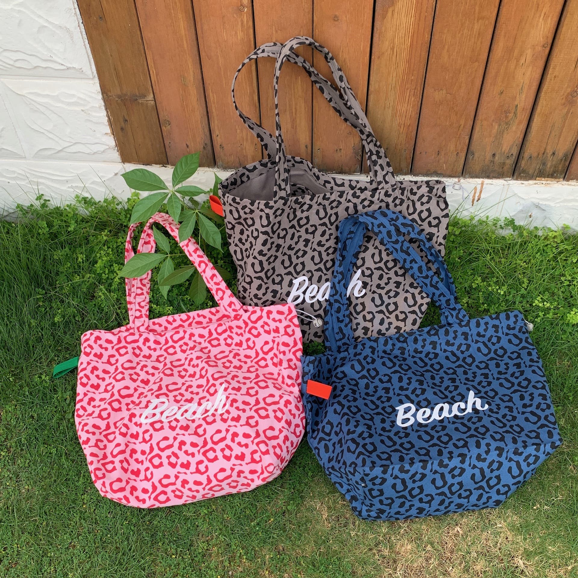 2024 Korean Style Versatile Large Capacity Leopard Print Shoulder Bag Canvas Student Shopping Bag Tote Bag