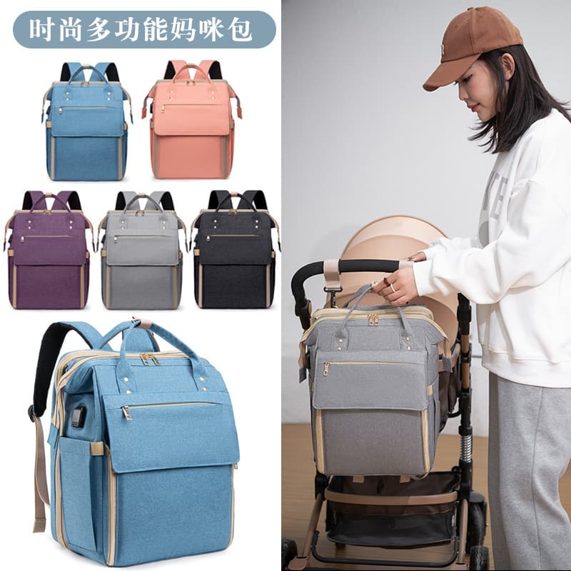 Trendy Multifunctional Mom Bag for Outings, Portable Baby Bottle Insulated Bag, Baby Diaper Bag with Custom LOGO
