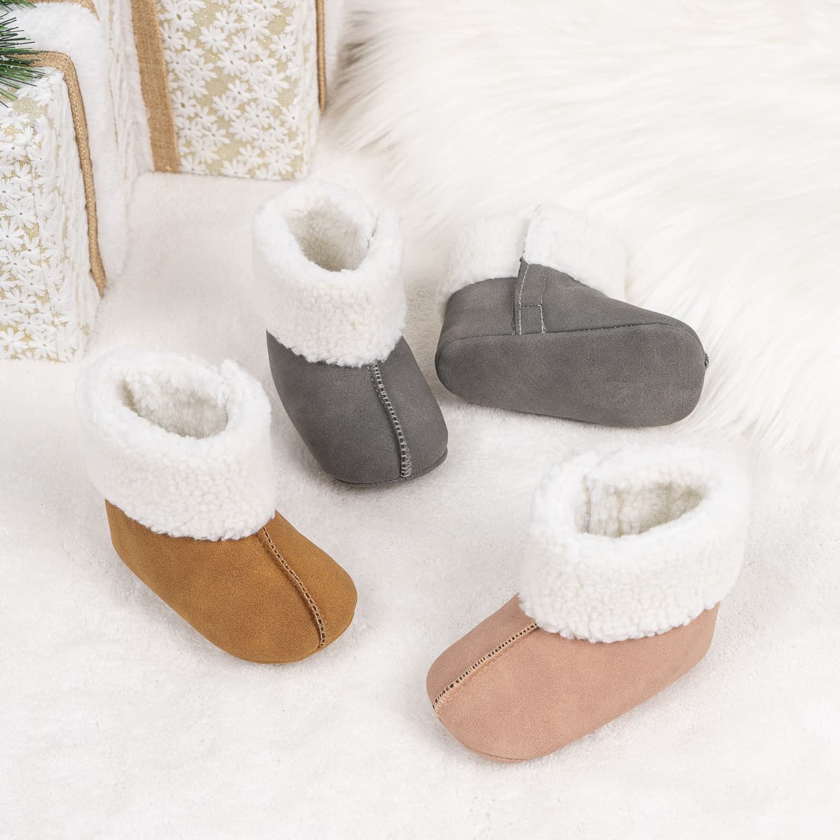 Winter Baby Boots for 0-1 Year Old, Thickened Cotton Boots, Warm and Non-Slip Toddler Shoes