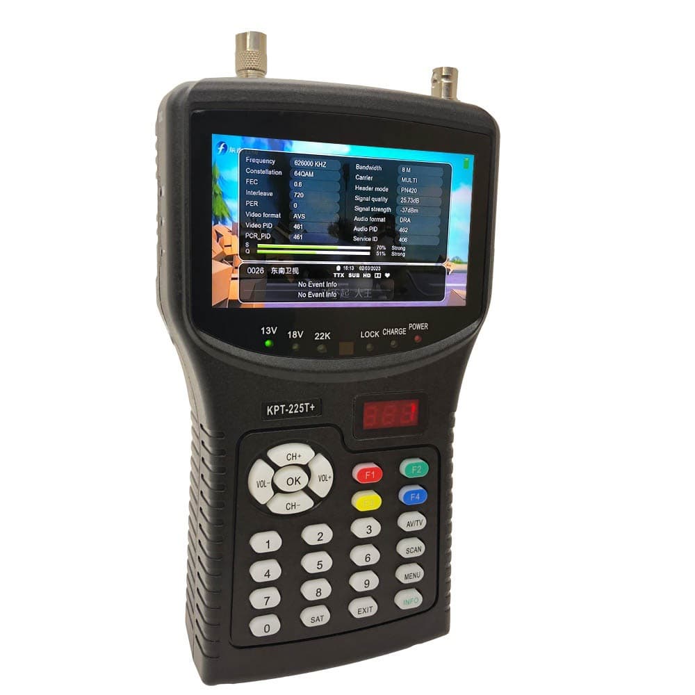 4.3-inch Handheld Terrestrial Wave TV Coaxial HD Camera Tester Satellite Finder KPT-225T+