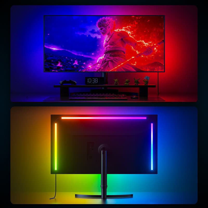RGB PC Screen Sync Ambient Silicone LED Strip for Gaming Desktop Decoration Monitor Backlight