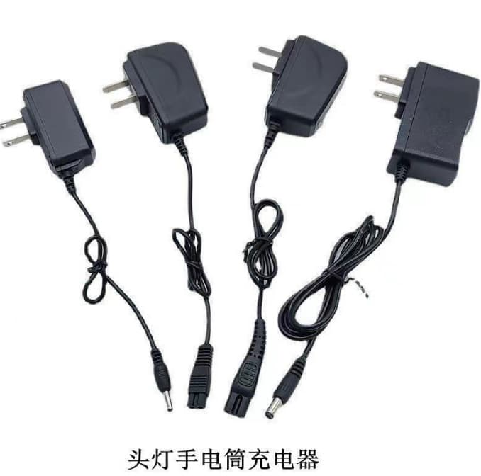 18650 Lithium Battery Headlamp Flashlight 4.2V 1A Dual Pin Hole Fishing Light Large Head Dual Hole UK Standard Charger