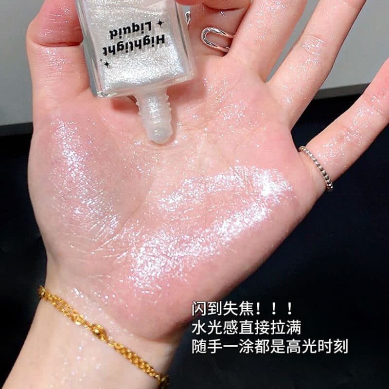Glitter Burst Highlighter Liquid Luminizer Shimmer Powder for Natural Contoured Dewy Skin Galaxy Fine Sparkle