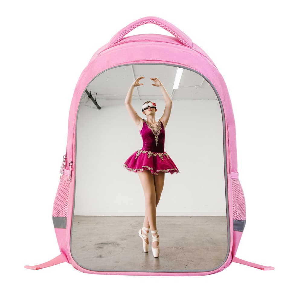 Ballet Girl Backpack Pink Student Double-Layer School Bag Dance Backpack Dance Practice Bag Customizable with Logo Printing
