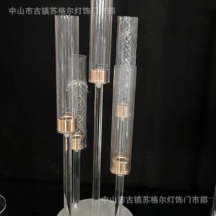 New Acrylic 5-Arm Candle Holder for Cross-Border E-commerce, Wedding Hotel Western Restaurant Birthday Party Home Decor