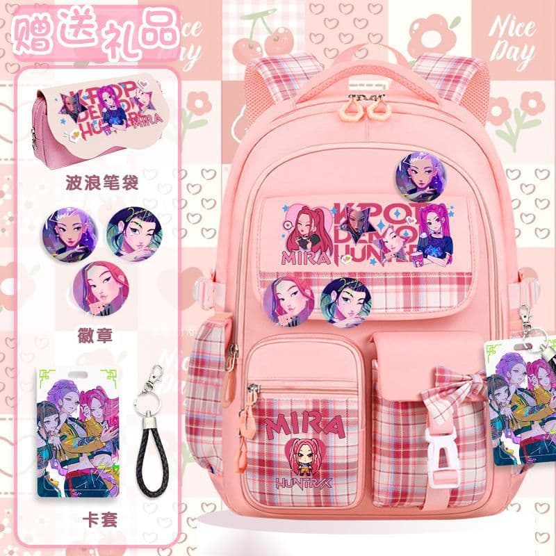 Hunting Girls' Alliance Peripheral School Bags for Female Students in Grades 1, 2, 3, 5, and 6, Large-Capacity Backpacks for Girls, Elementary School