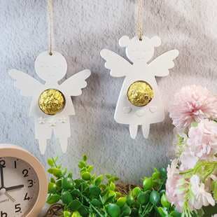 S1027 Boy and Girl Angel Pendant Ornament Cement Plaster Mold DIY Silicone Mold