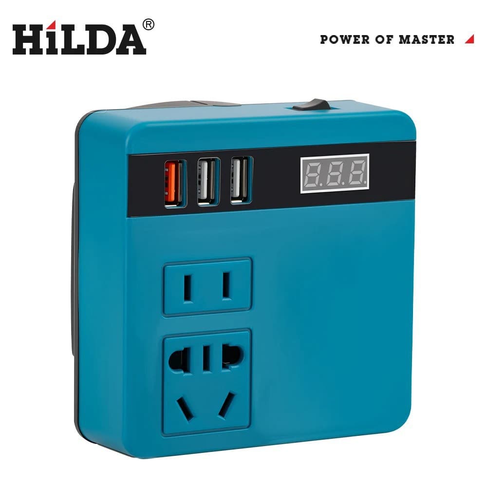 Lithium Battery Inverter Power Tool Battery Inverter AC220V/DC5V/12V Outdoor Work Inverter
