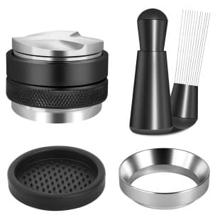 Amazon Hot Selling Coffee Tool Set Dual-Head Distributor Tamper Coffee Distributer Coffee Mat Magnetic Dosing Ring