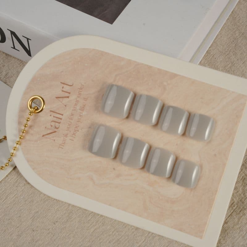 Solid Color Nail Stickers, New Versatile Fake Nails, Short Style, Simple Toenail Nail Art Stickers, Wearable Nails, Boxed Finished Product
