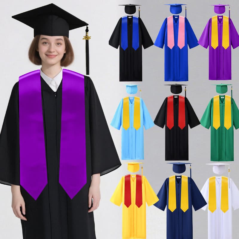 Amazon Source American Style Bachelor Gown Set Adult Graduation Dress Award Ceremony Uniform Wholesale Master Doctor Gown