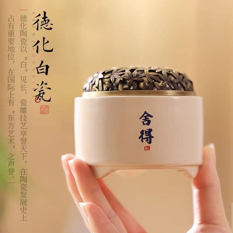 Creative White Porcelain Small Incense Burner for Home Indoor Use, Incense Holder and Tray for Agarwood and Tea Ceremony