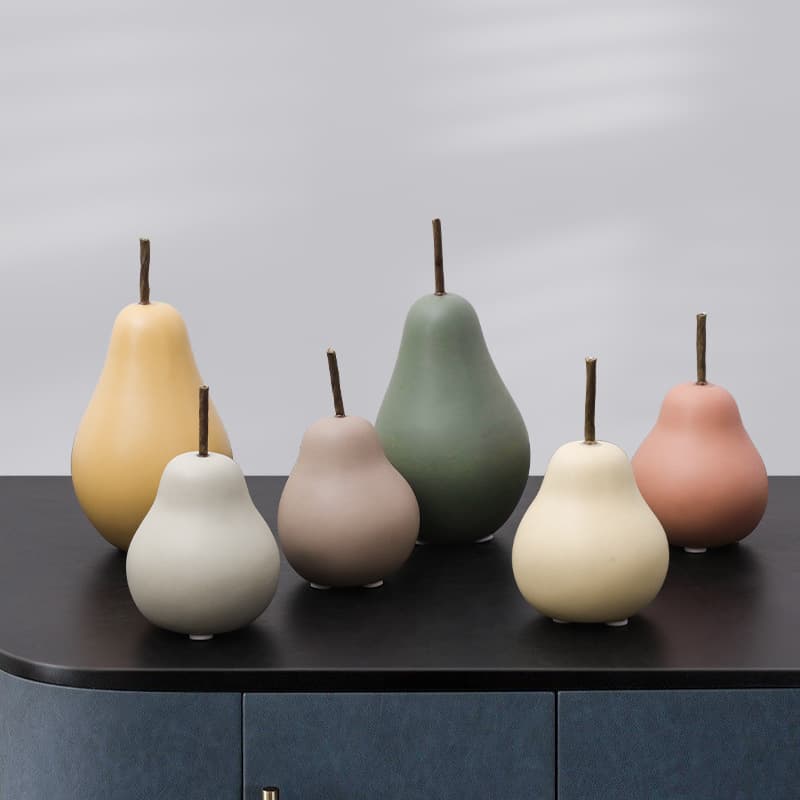 Nordic Morandi INS Ceramic Pear Creative Home Decoration for Living Room, Entryway, Wine Cabinet, Office, Dining Table Soft Furnishings