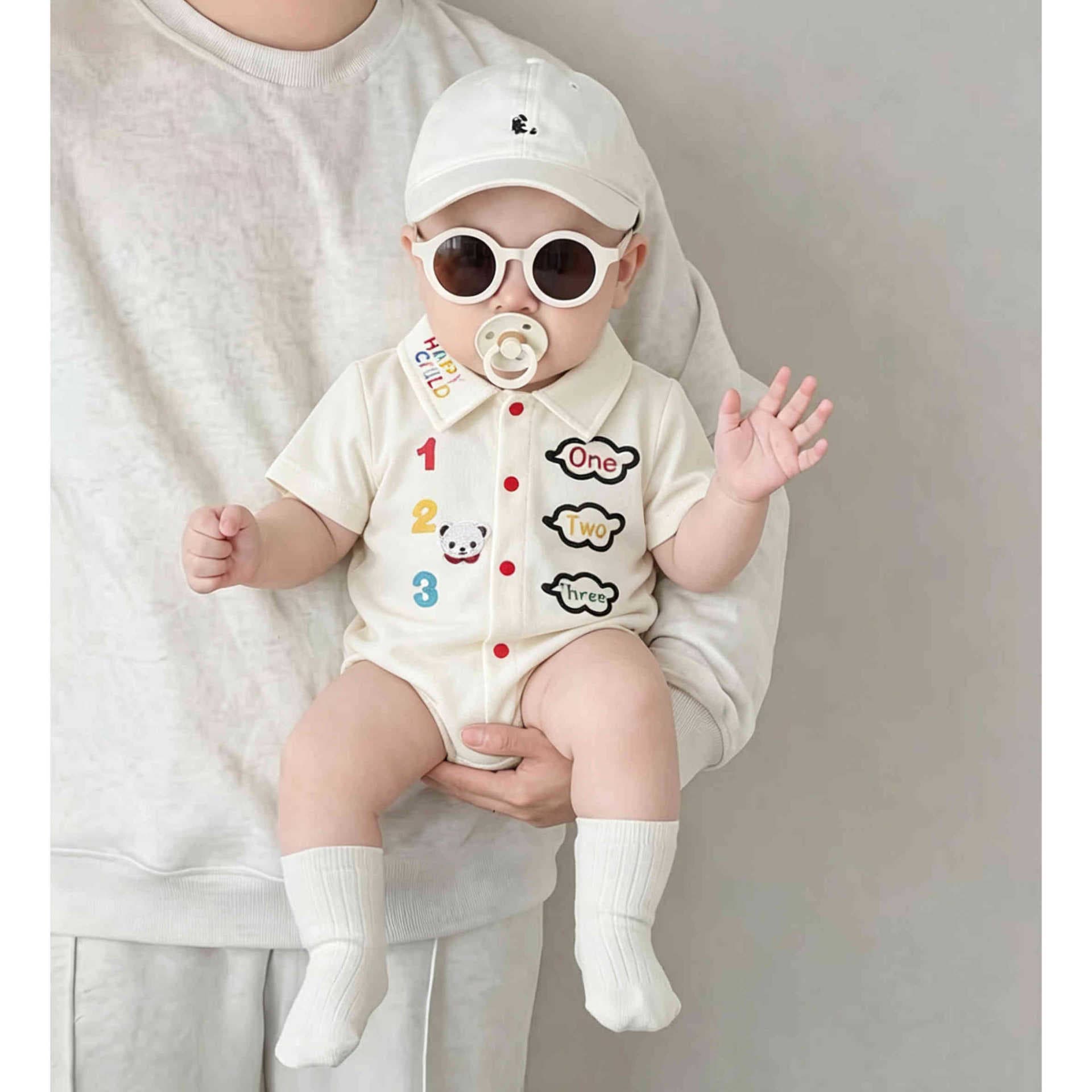 Baby clothes, new summer clothes, baby short-sleeved onesies, summer thin infants and young children, cute and super cute outdoor crawling clothes