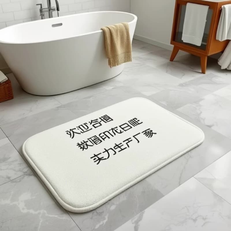 Crystal velvet and flannel blank printed bathroom mats (two-piece set) and toilet mats (three-piece set) for home use.