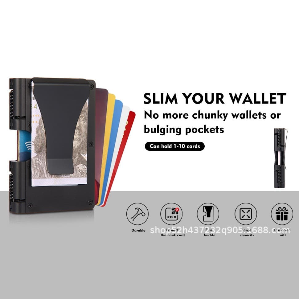 RFID anti-theft brush aluminum alloy card holder ultra-light portable credit card holder new wallet