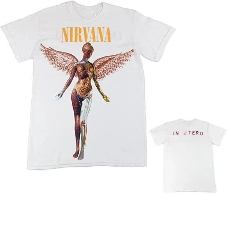 [Cross-border EU Size] Rock Band Nirvana Print Men's 100% Cotton Shirt Y