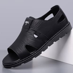 Export 4748 Large Size Sandals Summer New Men's Roman Leather Sandals Open Toe Breathable Peep Toe Sandals Men