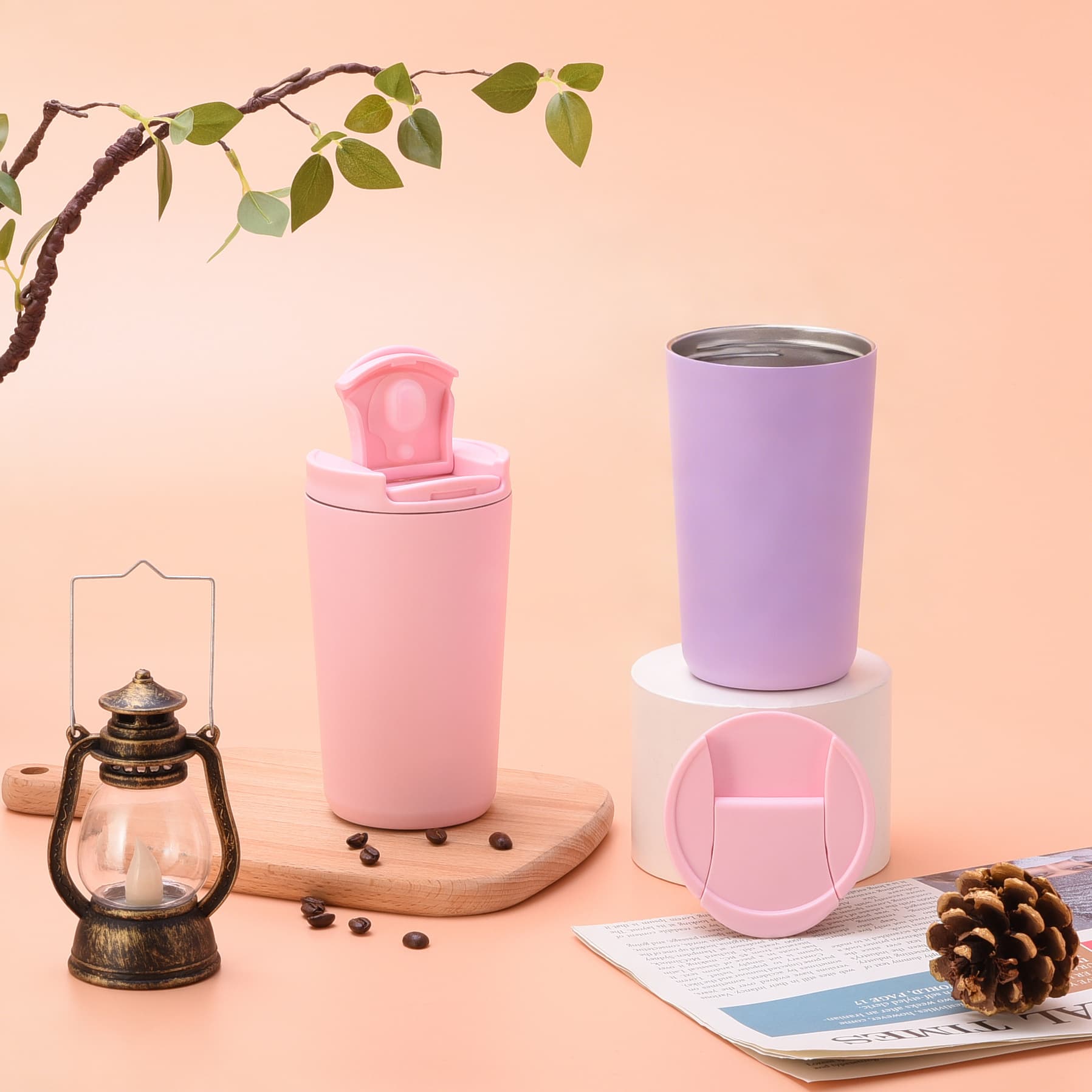 Portable 304 Stainless Steel Insulated Tumbler, Simple Coffee Mug, Factory Direct