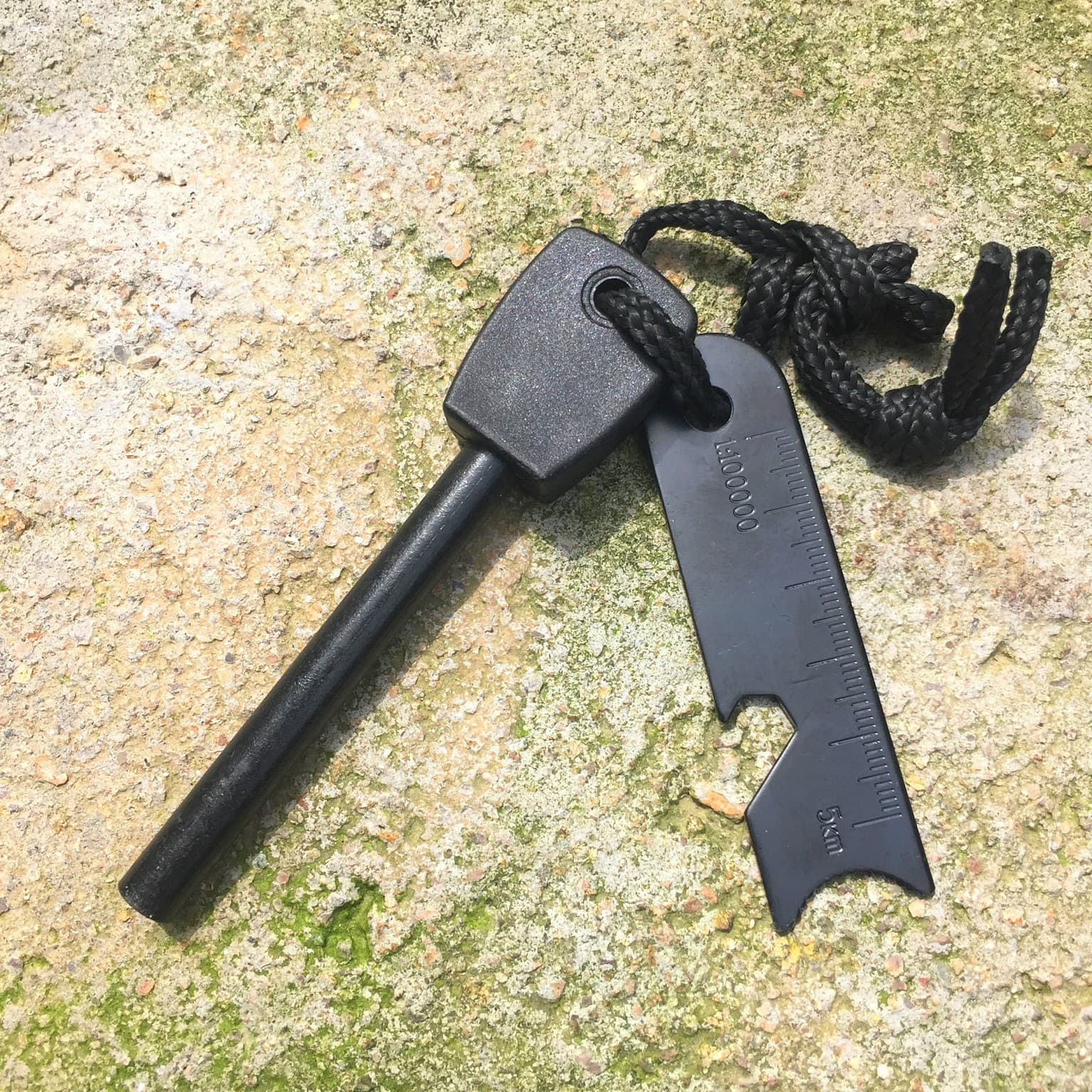 Large solid flint for outdoor fire starting, magnesium rod fire starter, outdoor gear fire starter with bottle opener