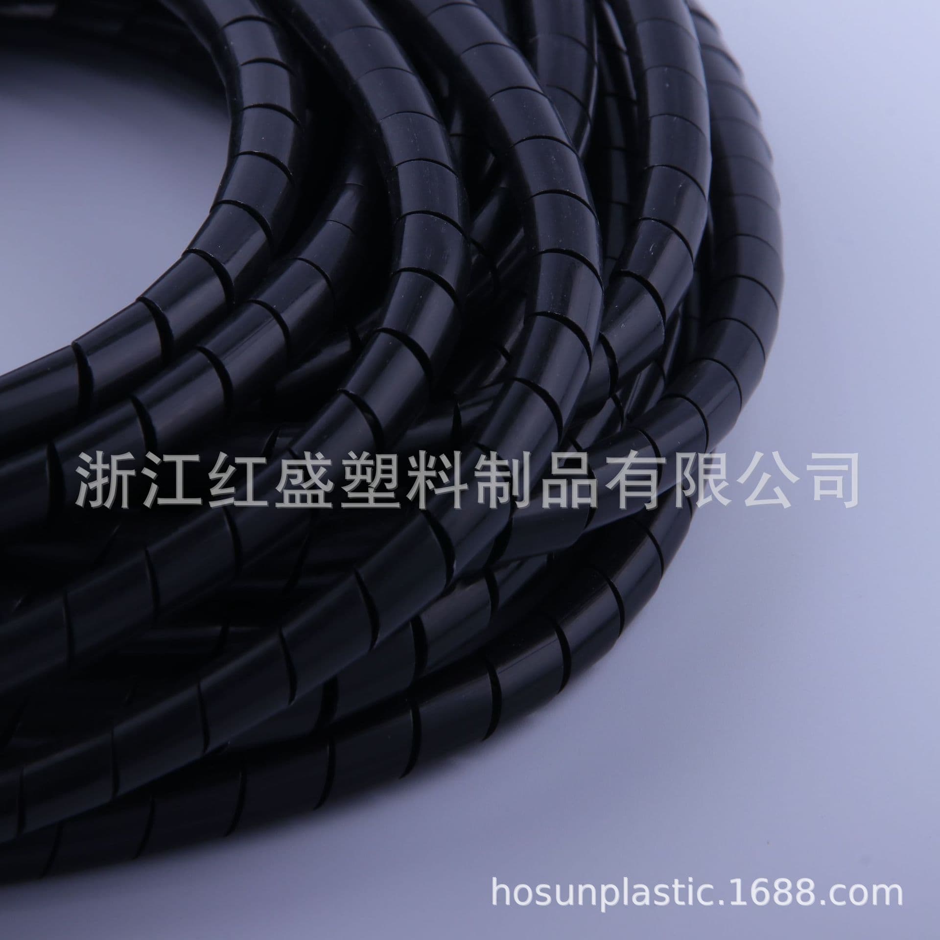 Spiral wound tube, coiled end tape, white and black wound tube harness, imported PE material