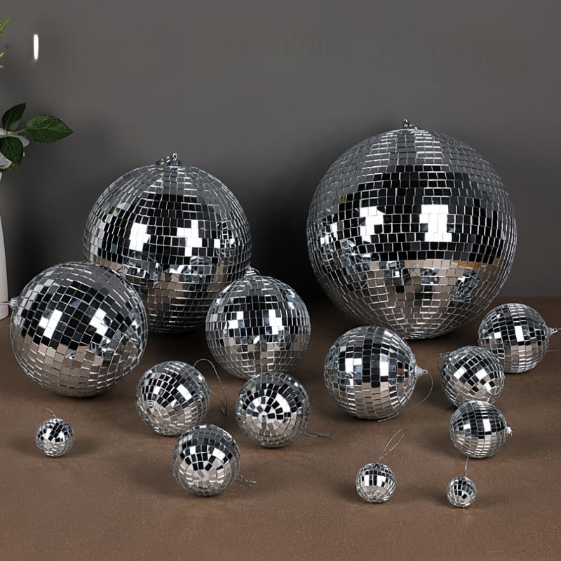Jiazheng Silver Glass Mirror Ball DISCO KTV Laser Reflective Ball Cake Christmas Ornament Foam Decorative Sphere