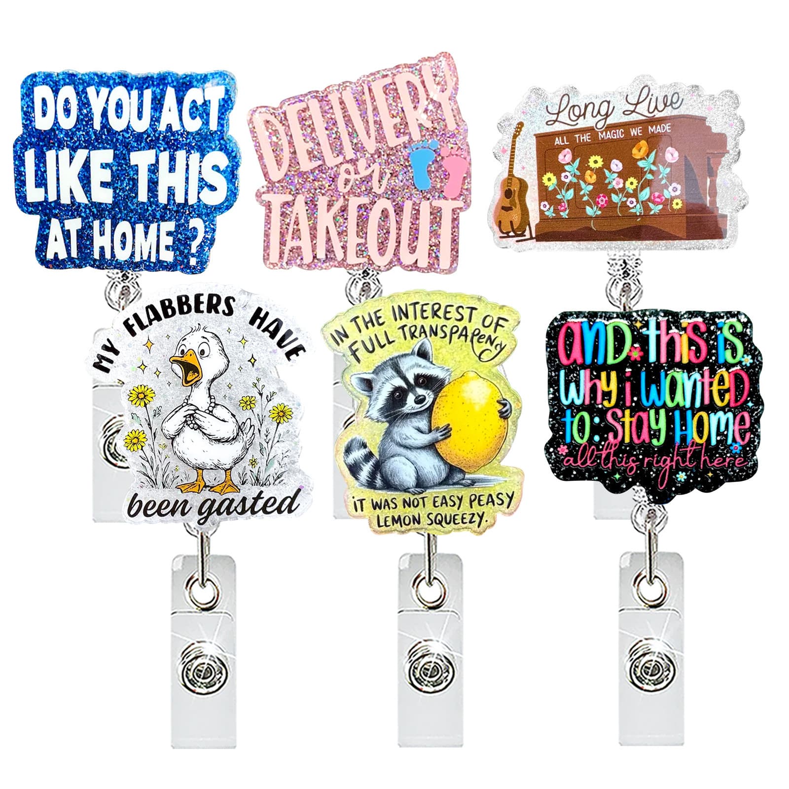 Pull button nurse easy to rotate new name badge doctor nurse animal badge acrylic retractable clip easy to pull