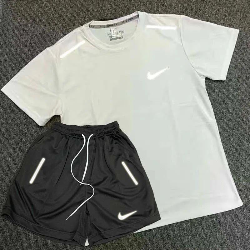 Sports training shorts four-point quick-drying suit track and field short-sleeved running sportswear four-point reflective sports pants