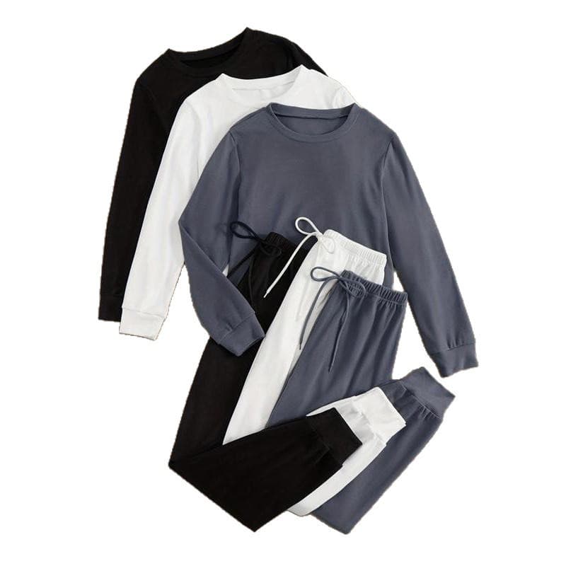 2026 Cross-Border Men's Casual Sweatshirt Spring/Autumn Round Neck Sweatshirt Set Factory Direct Supply Sportswear Set Men's Three-Piece