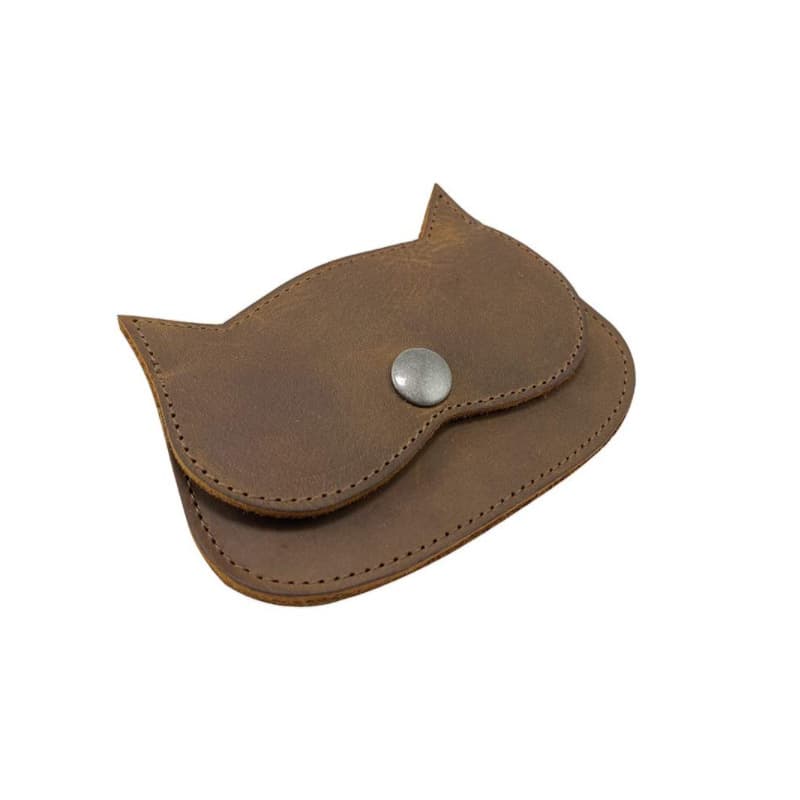 Cross-border Retro Cowhide Cat-shaped Coin Purse Lipstick Earphones Carry-on Cosmetics Bag Universal Simple Wallet