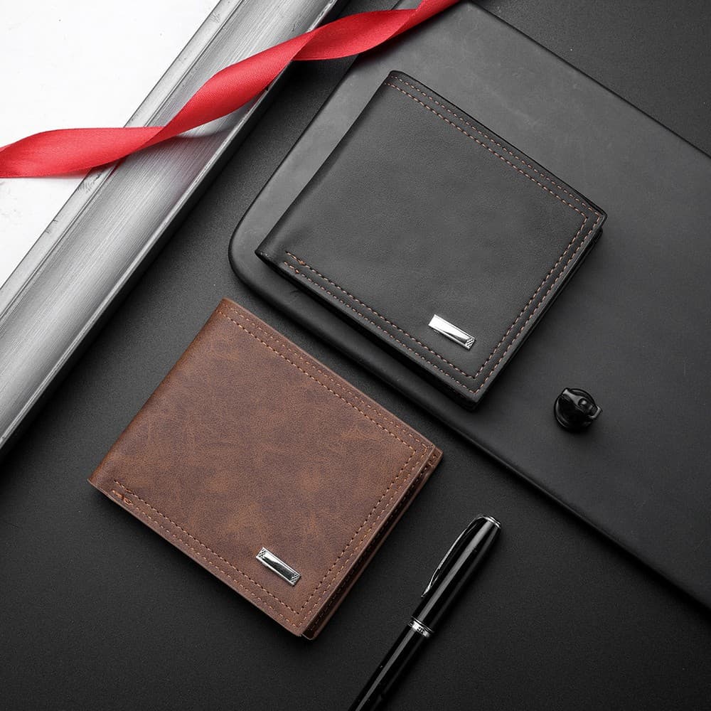 Men's wallet multifunctional leather wallet wallet fashion short wallet men leather cross-border wholesale wallet for men