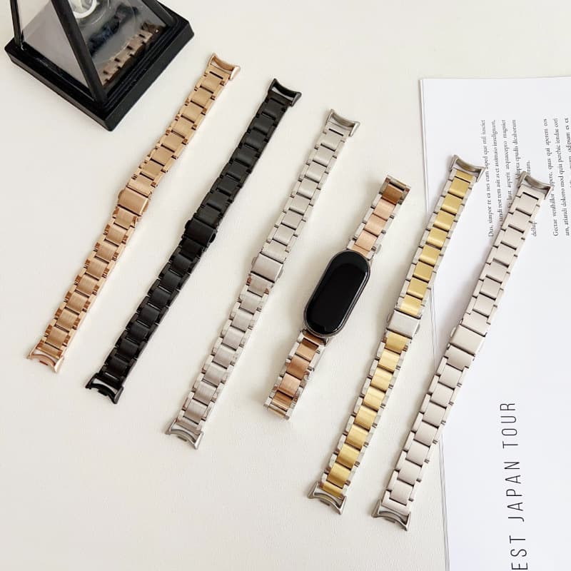 Suitable for Xiaomi Mi Band 8 Watch Strap 9 Metal Milan Starlight Color Magnetic Wristband 765Nfc Version Steel Strap for Boys and Girls