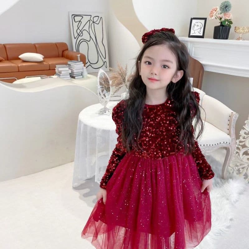 2024 Spring and Autumn New Girls' Sequins Princess Dress Stylish Birthday Christmas Dress Little Girl's New Year Dress