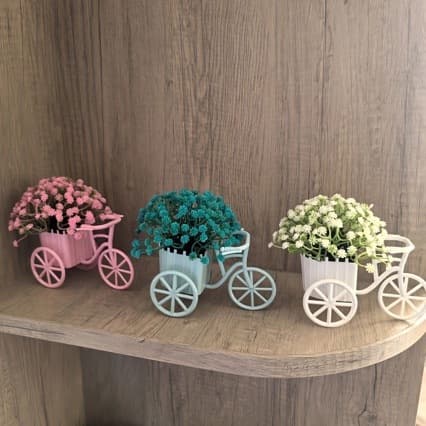 Cross-border Artificial Flower Tricycle Flower Cart 19-Branch Gypsophila Plant Pastoral Style Indoor Home Living Room Decorative Ornament