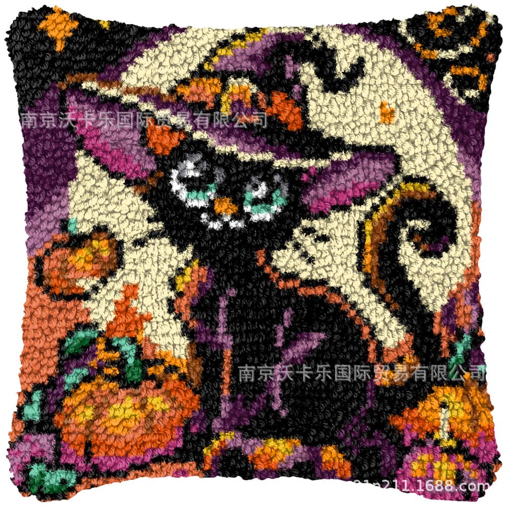 DIY Dog Cushion Rug, Segmented Embroidery Handmade Pillow, Car Pillow, Sofa Cushion Wool Embroidery Pillow Material Kit and Tools
