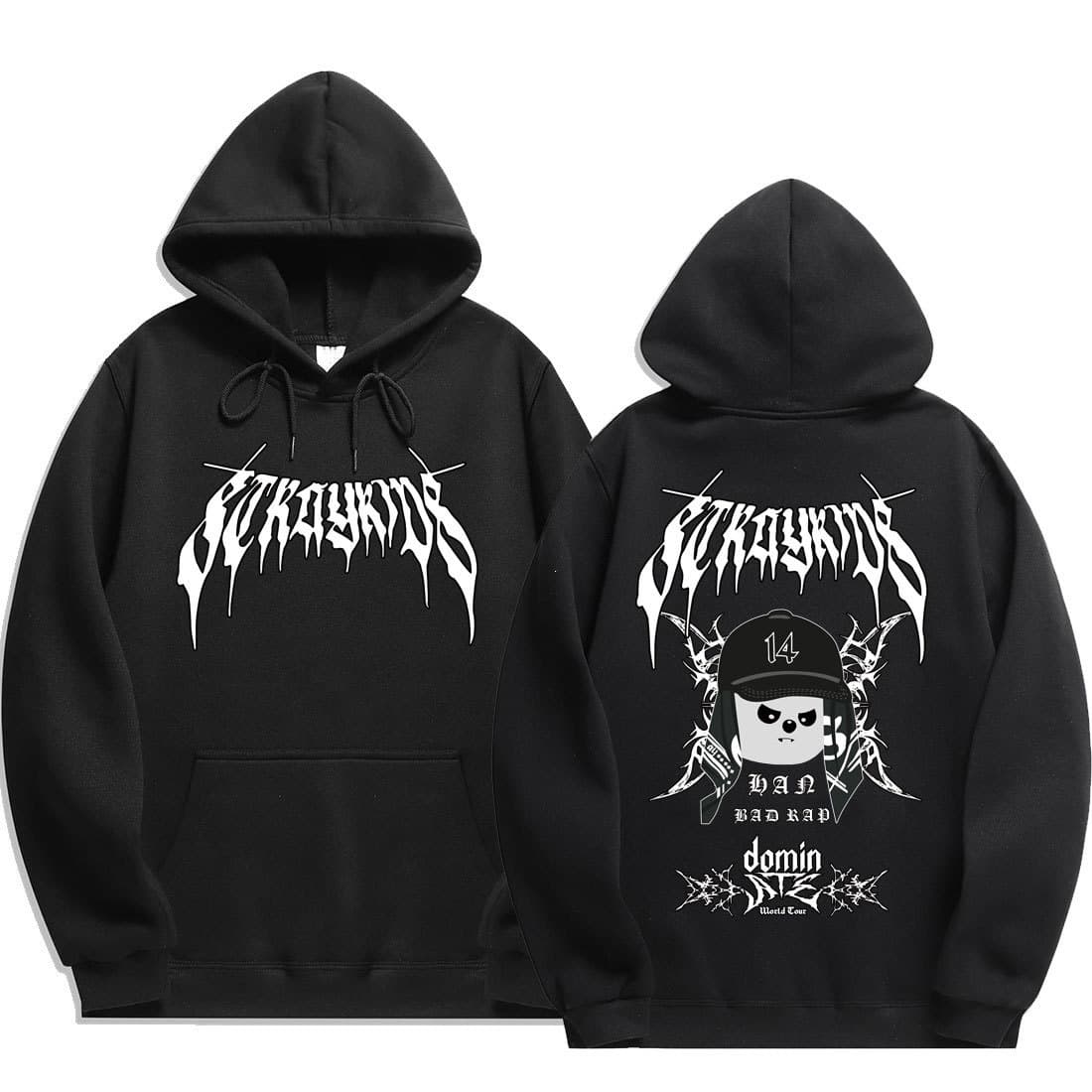Cross-border stray kids skzoo Bad Rap peripherals Combination hem ribbed hoodie sweatshirt top