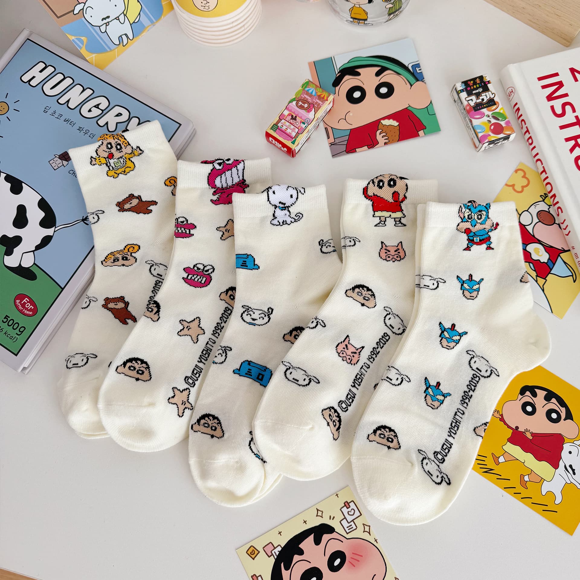 Xiaoxin Socks Women's Mid-length Socks Cartoon Three-dimensional Cute Cotton Socks Japanese Style Sweet College Style Socks Women's All-match