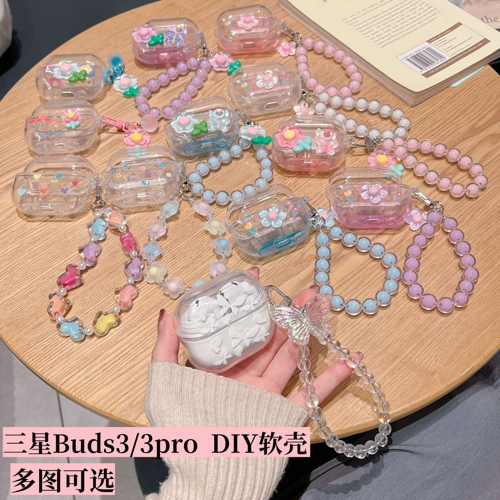 New Samsung Galaxy Buds3 Pro Bluetooth Headset Protective Case Cartoon Transparent Soft Case Cute DIY Creative