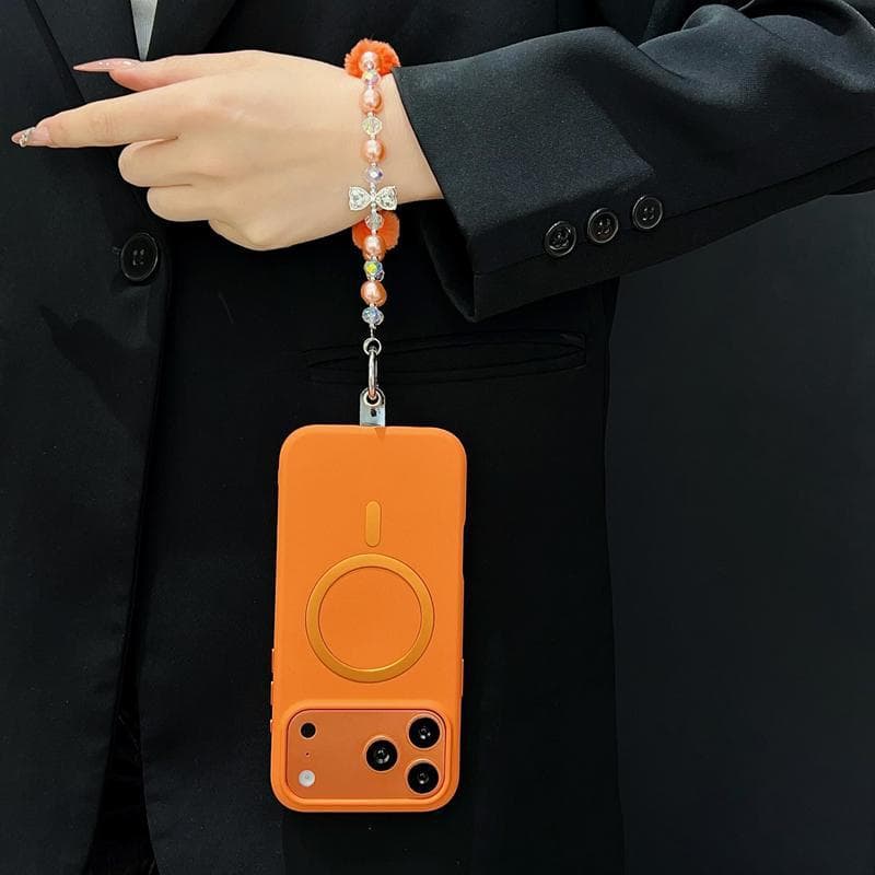Case for Apple 17 Pro Max, New iPhone 17 Magnetic Plush Bracelet Personalized Drop-Resistant Protective Cover